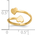 10K Gold Double Heart Bypass Toe Ring by Fine Color Jewels