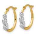 10K Gold Heart Hollow Hoop Earrings by Fine Color Jewels
