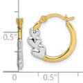10K Gold Heart Hollow Hoop Earrings by Fine Color Jewels