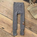 Fleece-Lined Ribbed Footed Leggings – Thermal Winter Toddler & Baby Pants by ozznekshoes
