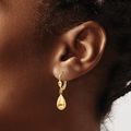 10K Gold Teardrop Dangle Earrings by Fine Color Jewels