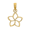 10k Gold Hawaiian Plumeria Flower Pendant