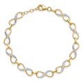 10k Gold Two Tone Infinity Love Knot Bracelet by Fine Color Jewels