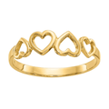 10K Yellow Gold Heart Ring by Fine Color Jewels