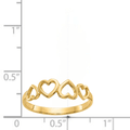 10K Yellow Gold Heart Ring by Fine Color Jewels
