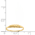 10K Gold Ridged Dome Ring For Women by Fine Color Jewels