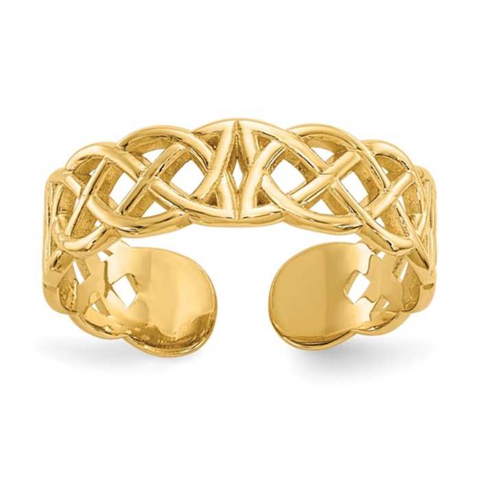 10K Yellow Gold Celtic Toe Ring by Fine Color Jewels