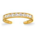 10k Yellow Gold White CZ Toe Ring by Fine Color Jewels