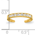 10k Yellow Gold White CZ Toe Ring by Fine Color Jewels