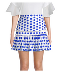 Alexis Womens Harley White Applique Polka Dot Fringe Mini Skirt, Size Small by Vanessa Jane