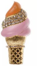 Holiday Lane Gold-Tone Pave Ice Cream Cone Pin, Gold by Vanessa Jane