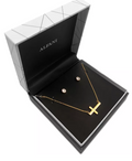 Alfani Gold-Tone Cross Pendant Necklace and Cubic Zirconia Stud Earrings Set by Vanessa Jane