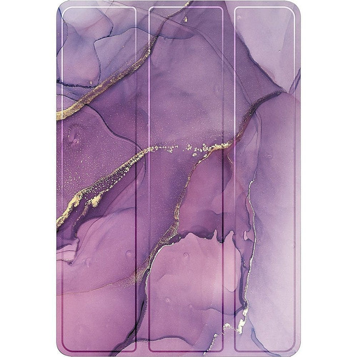 Inspire Series Tri-Fold Purple Marble Folio Case - Amazon Fire HD 10 by Zerodamage Sahara Case LLC
