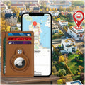 Slim Genuine Leather Wallet Case for Apple AirTag - Brown by Zerodamage Sahara Case LLC