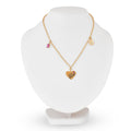 Heart Charm Necklace 18K Gold Over Silver by Fine Color Jewels