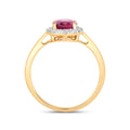 1.41 Ct Oval Pink Ruby Diamond Prong 10K Gold Halo Ring by Fine Color Jewels