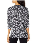 Tribal Womens 3/4 Sleeve Scoopneck Top, Black, Large by Vanessa Jane