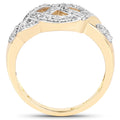 14K Yellow Gold Plated 0.21 Carat Genuine White Diamond .925 Sterling Silver Ring by Bids.com