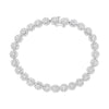 14K White Gold 3-3/4 Cttw Round-Brilliant Cut Diamond 7-1/4" Round Cluster Links Tennis Bracelet (I-J Color, SI2-I1 Clarity)