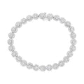 14K White Gold 3-3/4 Cttw Round-Brilliant Cut Diamond 7-1/4" Round Cluster Links Tennis Bracelet (I-J Color, SI2-I1 Clarity) by Bids.com