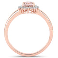 0.81 Carat Genuine Morganite and White Diamond 14K Rose Gold Ring by Bids.com