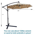 10ft Solar-Powered Patio Umbrella by DailySale