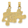 10K Gold BEST FRIENDS Break-A-Part Puzzle Pendant 2 Pieces