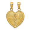 10K Gold BEST FRIENDS Split Heart Pendant