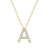10K Gold Bold Diamond Letter Initial Pendant Necklace