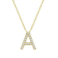 10K Gold Bold Diamond Letter Initial Pendant Necklace by Fine Color Jewels