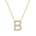 10K Gold Bold Diamond Letter Initial Pendant Necklace by Fine Color Jewels