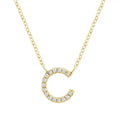 10K Gold Bold Diamond Letter Initial Pendant Necklace by Fine Color Jewels