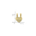 10K Gold Break apart Reversible Mizpah Heart Pendant by Fine Color Jewels