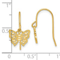 10k Gold Butterfly Dangle Earrings by Fine Color Jewels