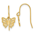 10k Gold Butterfly Dangle Earrings by Fine Color Jewels