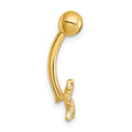 10k Gold Butterfly Navel Ring by Fine Color Jewels
