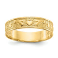 10k Gold Claddagh Band by Fine Color Jewels