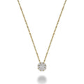 10k Gold Cluster Diamond Necklace by Fine Color Jewels