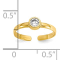 10k Gold CZ Toe Ring For Women by Fine Color Jewels