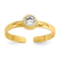 10k Gold CZ Toe Ring For Women by Fine Color Jewels