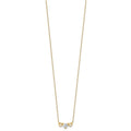10k Gold CZ Triple Heart Necklace by Fine Color Jewels