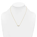 10k Gold CZ Triple Heart Necklace by Fine Color Jewels