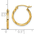 10K Gold Diamond Cut Hoop Earrings by Fine Color Jewels