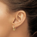 10K Gold Diamond Cut Hoop Earrings by Fine Color Jewels