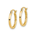 10K Gold Diamond Cut Hoop Earrings by Fine Color Jewels