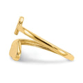 10K Gold Double Heart Bypass Toe Ring by Fine Color Jewels