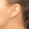 10K Gold Double hoops Earrings by Fine Color Jewels