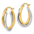 10K Gold Double hoops Earrings by Fine Color Jewels