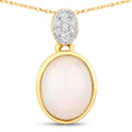 10K Gold Ethiopian Opal and Diamond Slide Necklace by Fine Color Jewels