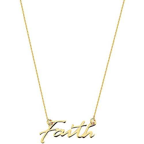 10K Gold Faith Necklace for Women Adjustable from 16" to 18" by DailySale